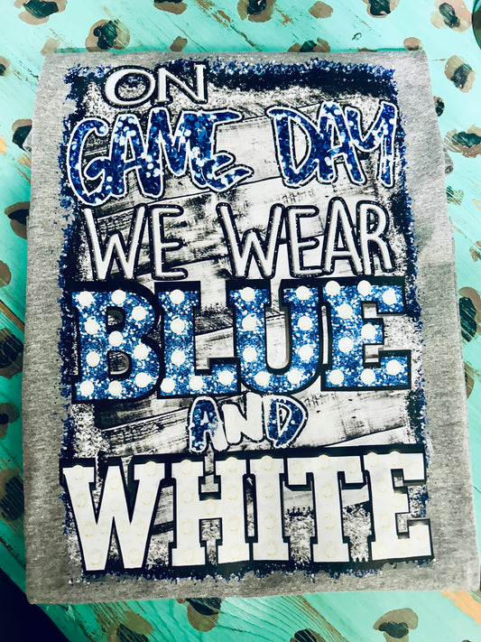 Blue & White Game Day Tee